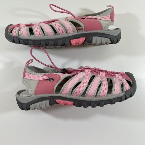 Women's Sports Hiking Walking Sandals Size 6 Breast Cancer Awareness Pink/Gray - Picture 14 of 16